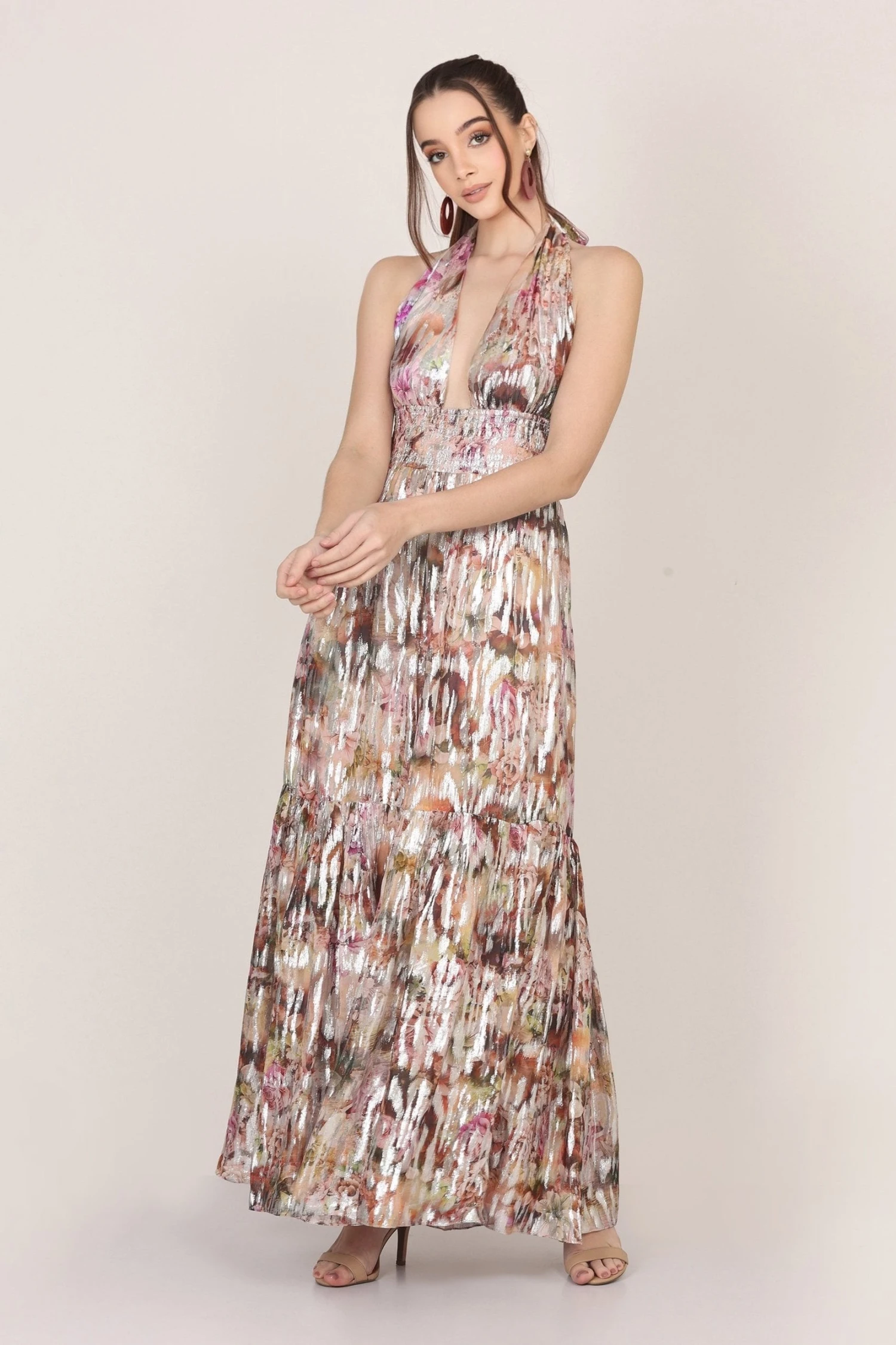 Noorex Metallic Printed Maxi Dress 4 Noorex Metallic Printed Maxi Dress - Image 2