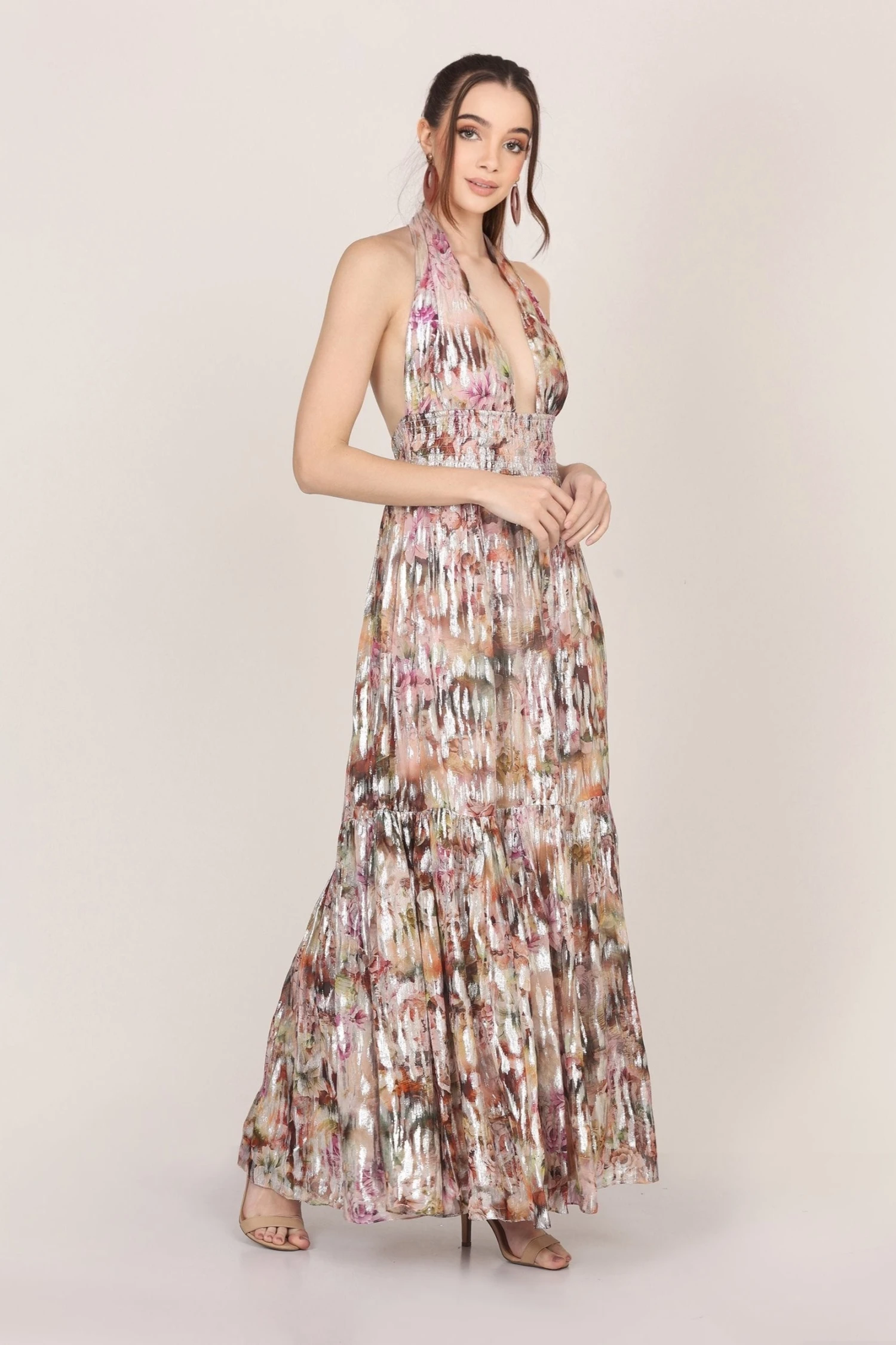 Noorex Metallic Printed Maxi Dress 5 Noorex Metallic Printed Maxi Dress - Image 3