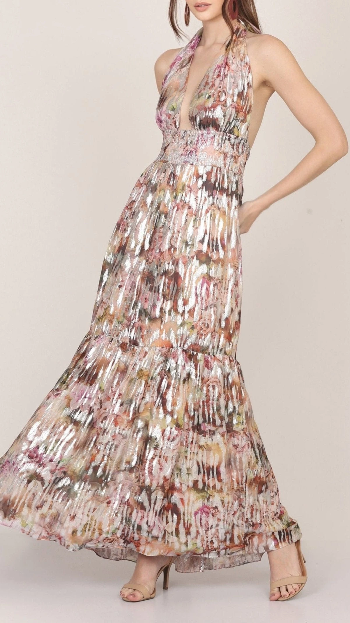 Noorex Metallic Printed Maxi Dress 6 Noorex Metallic Printed Maxi Dress - Image 4