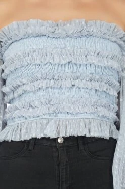 Rolf Top In Blue Polka -Lace & Beads Shop 10 5