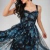 Dane Blue Floral Corset Midi Dress -Lace & Beads Shop 11 1 edited
