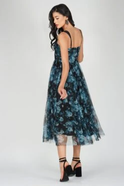 Dane Blue Floral Corset Midi Dress -Lace & Beads Shop 11 2