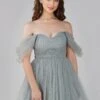 Sydney Dusty Blue Tulle Mini Dress -Lace & Beads Shop 14 1