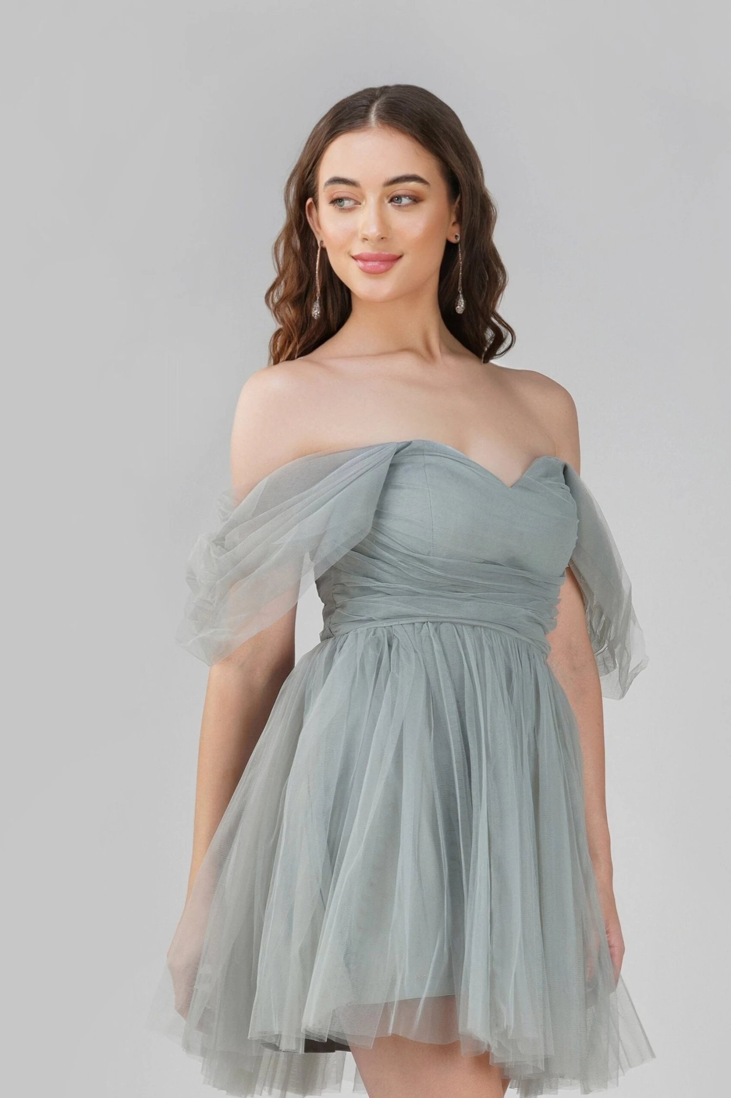 Sydney Dusty Blue Tulle Mini Dress 5 Sydney Dusty Blue Tulle Mini Dress - Image 3
