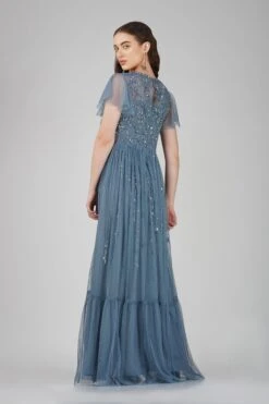 Marly Blue Embellished Maxi Dress -Lace & Beads Shop 16 2