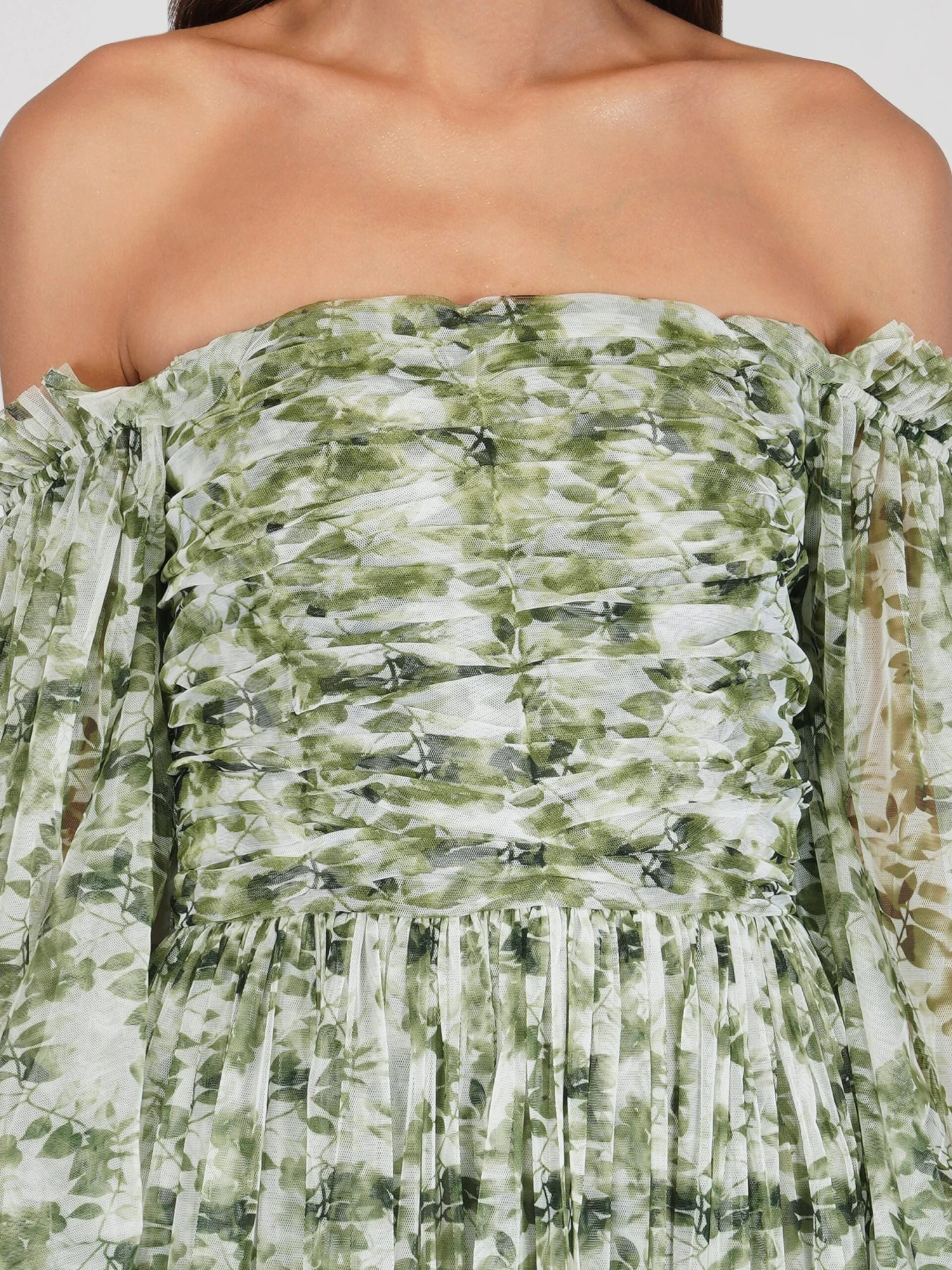 Lana Green Floral Printed Tulle Dress 7 Lana Green Floral Printed Tulle Dress - Image 5