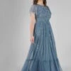 Marly Blue Embellished Maxi Dress -Lace & Beads Shop 16 5 eidted