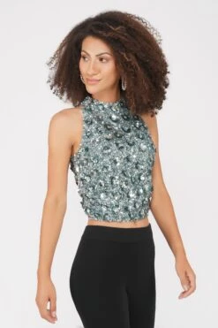 Gui Beaded Top In Teal -Lace & Beads Shop 17 2