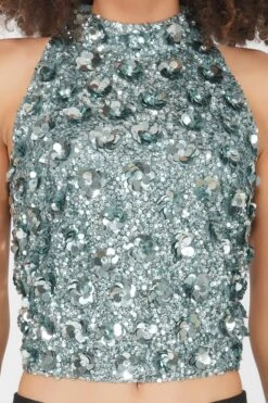 Gui Beaded Top In Teal -Lace & Beads Shop 17 4