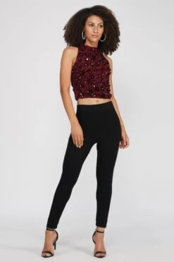Gui Burgundy Sequin Top -Lace & Beads Shop 19 1