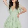 Madison Sage Green Tulle Mini Dress