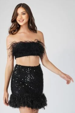 Xara Black Feather Top -Lace & Beads Shop 1 11 Copy