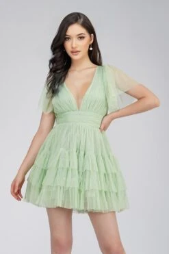 Madison Sage Green Tulle Mini Dress -Lace & Beads Shop 1 11 Copy2