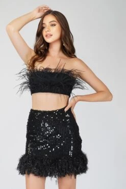 Xara Black Feather Top -Lace & Beads Shop 1 16 Copy