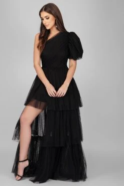 Rowena One Shoulder Tulle Gown In Black -Lace & Beads Shop 1 19 Copy 1f0c7539 0c69 4ff1 8354 a1e7a1d4ffcc