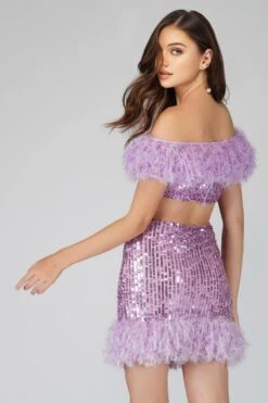 Zuri Sequin Lilac Feather Skirt -Lace & Beads Shop 1 2 Copy 07890585 4e1f 4b94 862d e034fb80e7f6