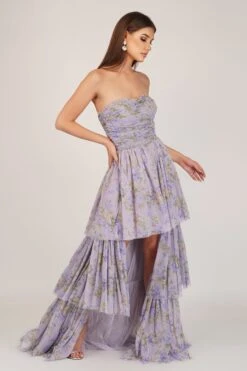 Shiloh Purple Printed Tulle Dress -Lace & Beads Shop 1 33 Copy