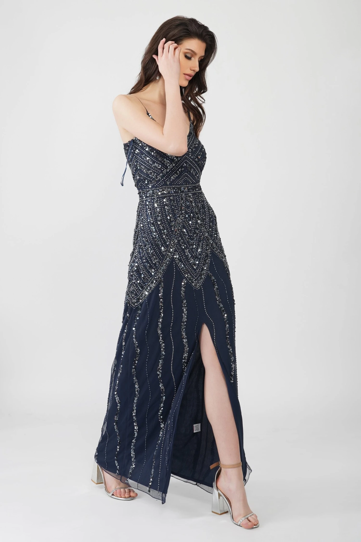 Jolie Embellished Maxi Dress In Navy Blue 4 Jolie Embellished Maxi Dress In Navy Blue - Image 2