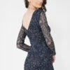 Brooklyn Navy Blue Long Sleeve Sequin Mini Dress -Lace & Beads Shop 1 5