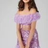 Zuri Sequin Lilac Purple Feather Top -Lace & Beads Shop 1 8 Copy