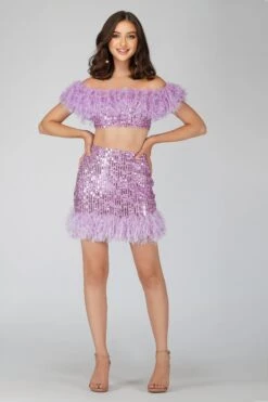 Zuri Sequin Lilac Purple Feather Top -Lace & Beads Shop 1 9 Copy