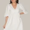 Kora White Cotton Mini Dress -Lace & Beads Shop 21 4c7246a5 a71c 4ea3 ad50 efb504c492b2