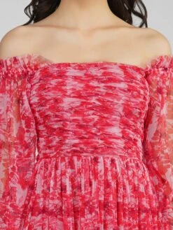 Lana Red Printed Tulle Dress -Lace & Beads Shop 21 5 18ac96e3 ade7 4e8d a229 b57419414245