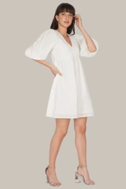 Kora White Cotton Mini Dress -Lace & Beads Shop 23 ea6c02d6 6229 4570 81ae 49a6553cc4ed
