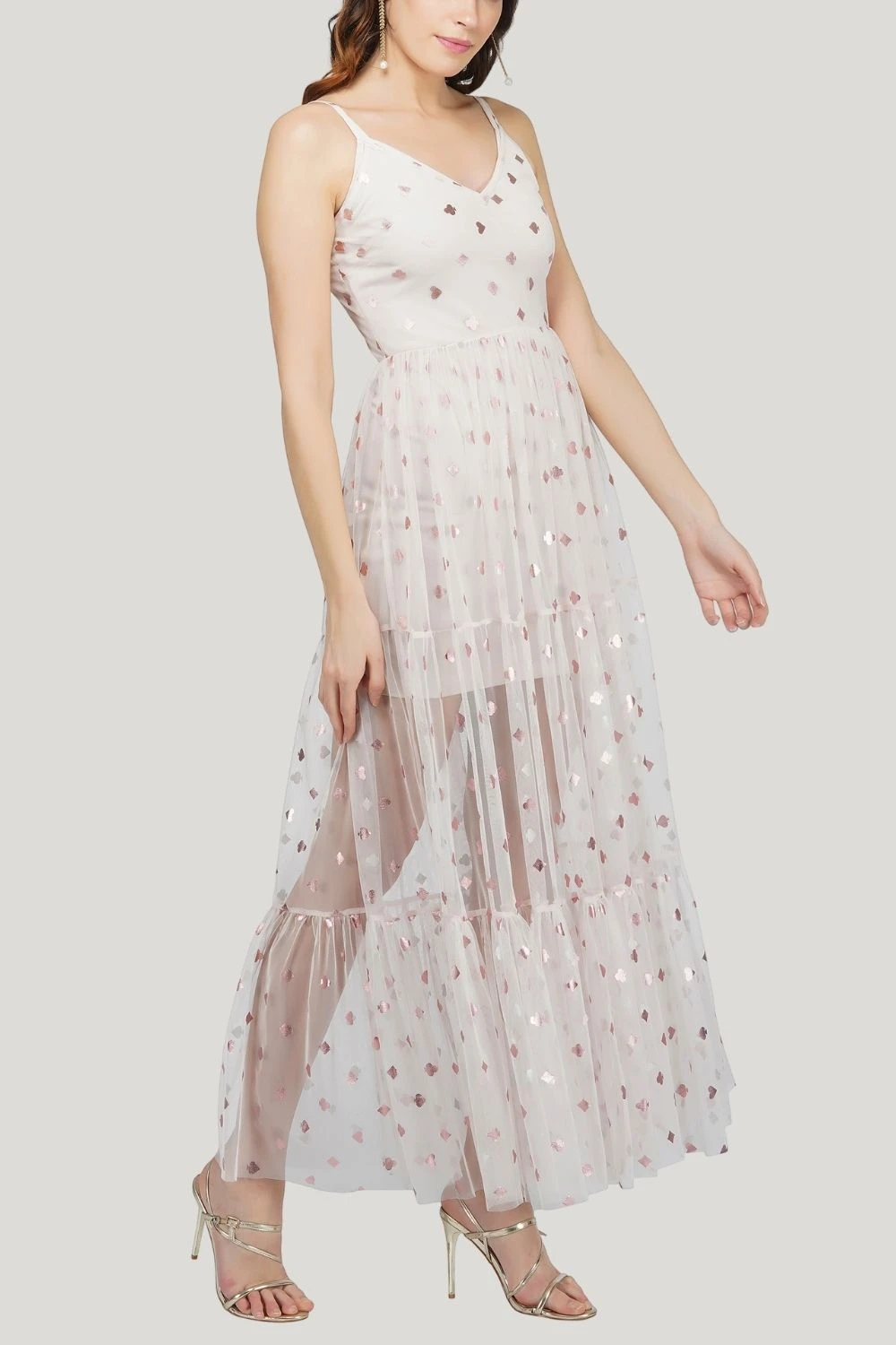 Poppy Mesh Midi Dress In Pink 4 Poppy Mesh Midi Dress In Pink - Image 2