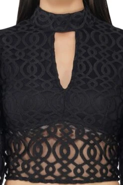 Marlee Lace Top In Navy Black -Lace & Beads Shop 28