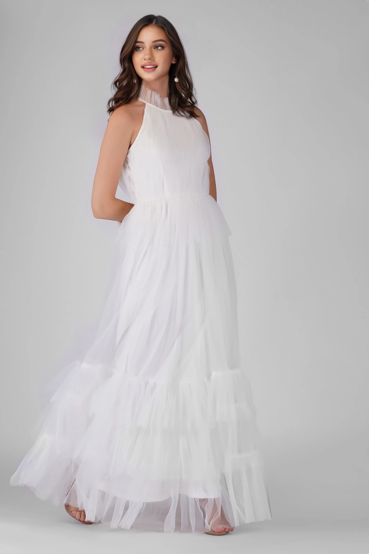 Safa Bridal Tulle Gown In Ivory 5 Safa Bridal Tulle Gown In Ivory - Image 3