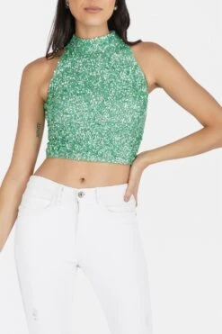 Gui Pastel Green Sequin Top -Lace & Beads Shop 2 112fb77a 23d0 4dc0 ade9 9d035b9bae30