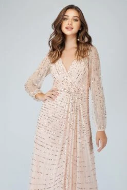 Miya Long Sleeve Blush Pink Bridesmaid Dress -Lace & Beads Shop 2 2 Copy