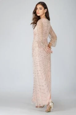 Miya Long Sleeve Blush Pink Bridesmaid Dress -Lace & Beads Shop 2 3 Copy