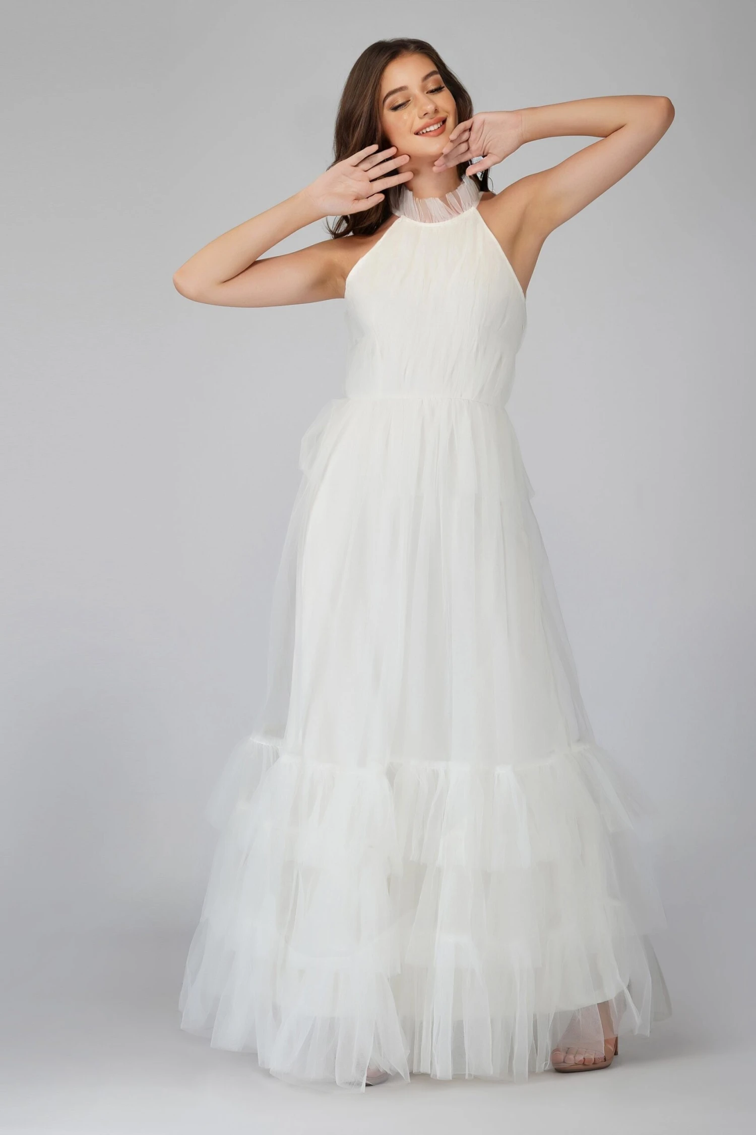 Safa Bridal Tulle Gown In Ivory 3 Safa Bridal Tulle Gown In Ivory