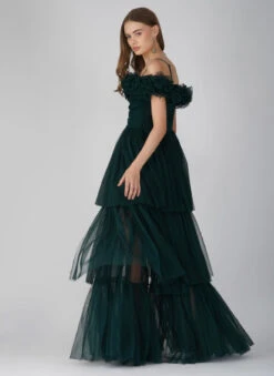 Sandy Tulle Maxi Dress In Emerald Green -Lace & Beads Shop 3570B7CB 69E0 430E B96E 8774C1F1AA7D