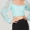 Lyla Tulle Top In Mint Heart Print -Lace & Beads Shop 37 4e21284b 614b 48dc b81f c86381e6a4c7