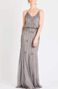Keeva Grey Bridesmaid Maxi Dress 8 Keeva Grey Bridesmaid Maxi Dress -Lace & Beads Shop 4