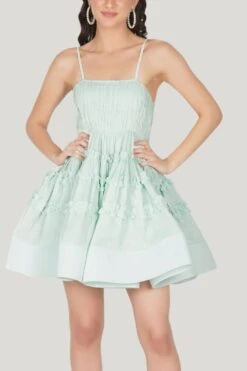 Bethan Cotton Mini Dress In Sage -Lace & Beads Shop 47 2dfe1db2 fd4d 4e42 b315 ff682c8bbd52