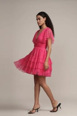 Madison Bright Pink Tulle Mini Dress 15 Madison Bright Pink Tulle Mini Dress -Lace & Beads Shop 5053572650314 5 723bc165 7968 4cbf 9586 c2b9a8d573ce