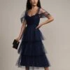 Sydney Tulle Midi Dress In Navy -Lace & Beads Shop 5053572688164 2