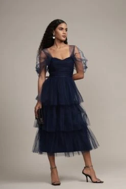 Sydney Tulle Midi Dress In Navy -Lace & Beads Shop 5053572688164 3