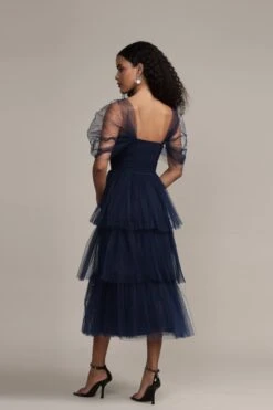 Sydney Tulle Midi Dress In Navy -Lace & Beads Shop 5053572688164 4