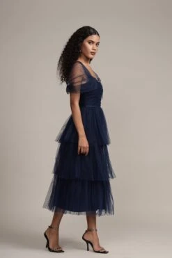 Sydney Tulle Midi Dress In Navy -Lace & Beads Shop 5053572688164 6