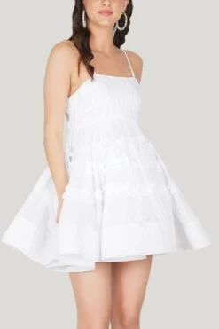 Bethan Cotton Mini In White -Lace & Beads Shop 56