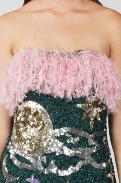 Midnight Sequin Feather Mini Dress In Emerald Green -Lace & Beads Shop 7 5 5720c2a9 5c08 49e4 a31f 1bedd8a3692b