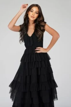 Alexandra Black Tulle Maxi Dress -Lace & Beads Shop ALexandraBlack 5
