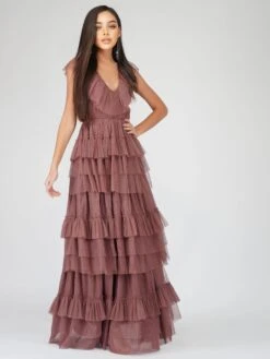 Alexandra Merlot Tulle Maxi Dress 11 Alexandra Merlot Tulle Maxi Dress -Lace & Beads Shop ALexandraMerlot 6