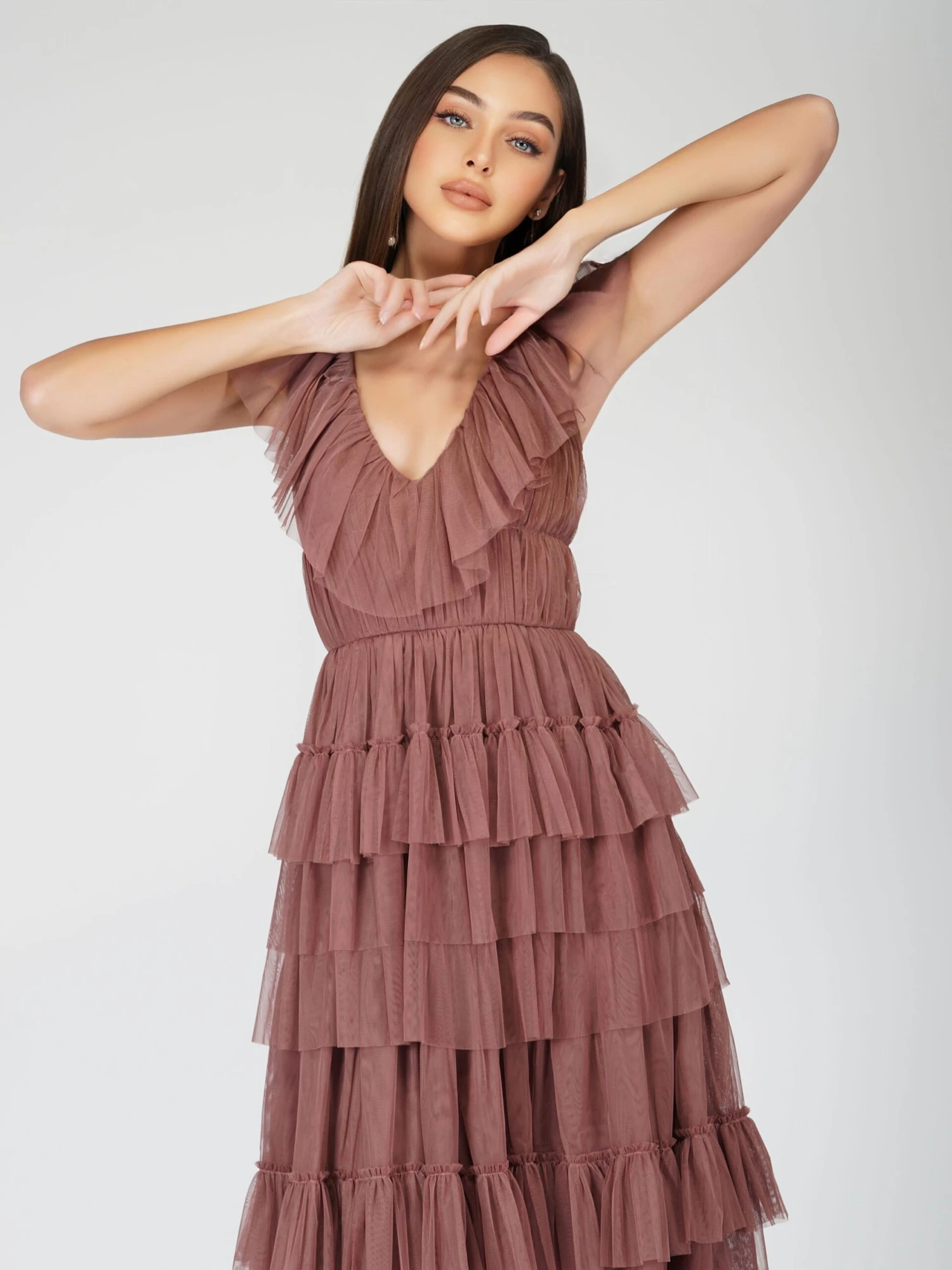 Alexandra Merlot Tulle Maxi Dress 4 Alexandra Merlot Tulle Maxi Dress - Image 2