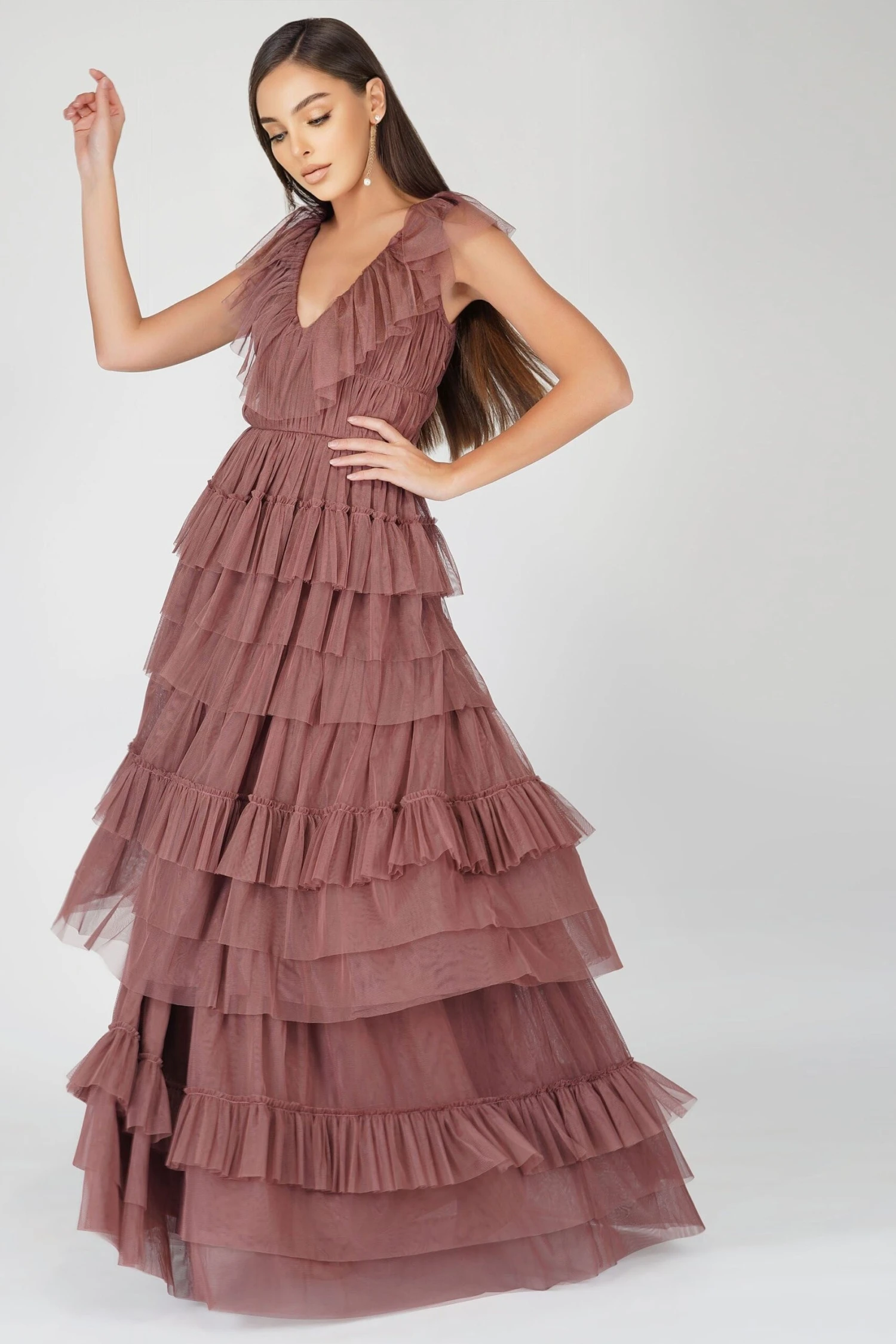 Alexandra Merlot Tulle Maxi Dress 3 Alexandra Merlot Tulle Maxi Dress